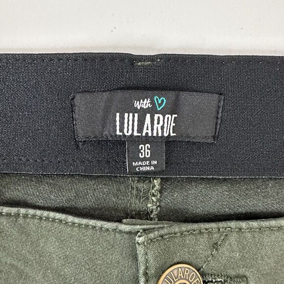 Lularoe Jeans Womens 36 Green Twill Skinny Stretch High Rise Comfort Office - Picture 6 of 13